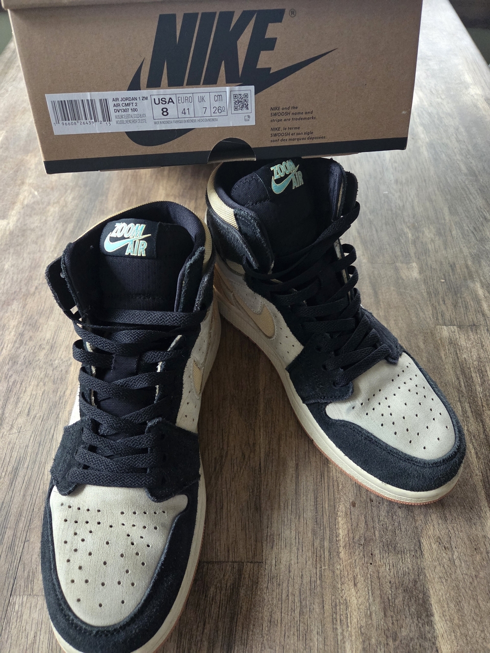 Nike Zoom Air Men’s High-Top Sneakers in Black & Cream